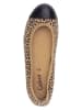Gabor Leder-Ballerinas in Schwarz/ Beige