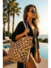 Lucky Bees Strandtasche in Beige - (B)56 x (H)35 x (T)15 cm