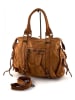 Amara Leder-Henkeltasche "Maxi Liam" in Hellbraun - (B)44 x (H)33 x (T)10 cm