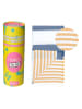 Samimi Strandtuch "Towel To Go - Marine" in Dunkelblau/ Gelb - (L)180 x (B)100 cm