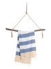 Samimi Strandtuch "Towel To Go - Marine" in Dunkelblau/ Gelb - (L)180 x (B)100 cm