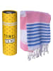 Towel to Go Strandtuch "Towel To Go - Marine" in Rosa/ Blau - (L)180 x (B)100 cm