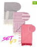 Samimi 3er-Set: Hamamtücher in Grau/ Pink/ Lila - (L)180 x (B)100 cm