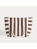 Homla Strandtasche ''Rayas'' in Weiß/ Braun - (B)52 x (H)34 x (T)18 cm