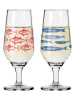 RITZENHOFF Kieliszki (2 szt.) w kolorze czerwono-niebieskim do drinków - 55 ml