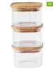 Pebbly 3er-Set: Vorratsgläser in Transparent/ Hellbraun - 500 ml