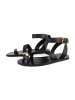 l37 Leder-Zehensandalen in Schwarz
