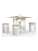 IDOMYA Factory 5-delige eettafelset ''Andy'' wit/beige