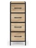 IDOMYA Factory Kommode ''Iris'' in Schwarz/ Beige - (B)30 x (H)80 x (T)30 cm