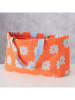 Boltze Strandtasche "Flory" in Orange/ Hellblau - (B)28 x (H)25 x (T)14 cm 