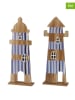 Boltze 2er-Set: Dekoaufsteller "Konnie" in Braun/ Blau - (H)50 cm 