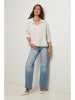 Le Monde du Lin Blouse beige/wit