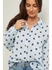 Le Monde du Lin Linnen blouse lichtblauw