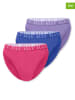 ELLE 3er-Set: Slips in Pink/ Blau/ Lila
