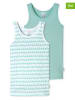Schiesser 2-delige set: hemdjes turquoise/wit