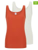 Schiesser 2er-Set: Hemdchen in Terracotta/ Weiß