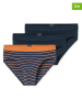Schiesser 3er-Set: Slips in Dunkelblau/ Orange