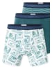 Schiesser 3-delige set: boxershorts petrol/wit