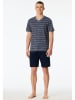Schiesser Pyjama blauw/donkerblauw