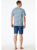 Schiesser Pyjama in Hellblau/ Blau