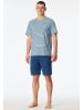 Schiesser Pyjama in Hellblau/ Blau