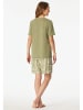Schiesser Pyjama olijfgroen/wit
