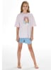 Schiesser Pyjama in Rosé/ Hellblau