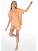 Schiesser Pyjama in Apricot/ Lila