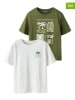 name it 2-delige set: shirts "Joel" kaki/wit