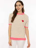 Zwillingsherz Shirt "Streifen & Herz" beige