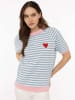 Zwillingsherz Shirt "Streifen & Herz" lichtblauw