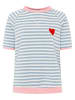Zwillingsherz Koszulka "Stripes & Heart" w kolorze błękitnym