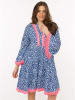 Zwillingsherz Kleid "Flower Layout" in Blau