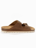BACKSUN Leren slippers "Atlas" lichtbruin