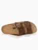 BACKSUN Leren slippers "Atlas" lichtbruin