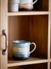 Bloomingville 4-delige set: koppen ''Deana'' blauw/crème - 380 ml