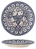 Bloomingville Dessertbord "Karlie" crème/blauw - Ø 19 cm