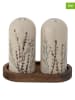 Bloomingville 3tlg. Set: Salz- & Pfefferstreuer "Bea" in Creme/ Braun - (H)11 cm