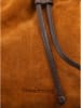 Zwillingsherz Leder-Schultertasche "Suede Drawstring Bag" in Cognac - (B)21 x (H)26 x (T)14 cm