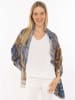 Zwillingsherz Sjaal "Florale Blätter" blauw/bruin - (L)180 x (B)90 cm