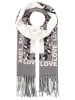 Zwillingsherz Schal "Leo Love & Hearts" in Grau/ Creme - (L)180 x (B)70 cm