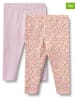 Wheat Legginsy (2 pary) "Jules" w kolorze jasnoróżowym i pomarańczowym