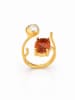 Pierres delicates Vergulde ring met edelsteen en parel