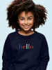 WOOOP Sweatshirt "Hello" donkerblauw