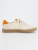 Paul Green Leder-Sneakers in Creme/ Orange