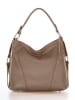 Mia Tomazzi Leren schoudertas "Castello" taupe - (B)35 x (H)29 x (D)12 cm