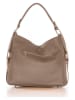 Mia Tomazzi Leder-Schultertasche "Castello" in Taupe - (B)35 x (H)29 x (T)12 cm