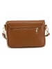 Mia Tomazzi Leren schoudertas "Madruzzo" lichtbruin - (B)25 x (H)19 x (D)9 cm