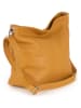 Mia Tomazzi Leren schoudertas "Trapani" geel - (B)33 x (H)25 x (D)14 cm
