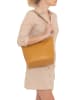 Mia Tomazzi Leren schoudertas "Trapani" geel - (B)33 x (H)25 x (D)14 cm